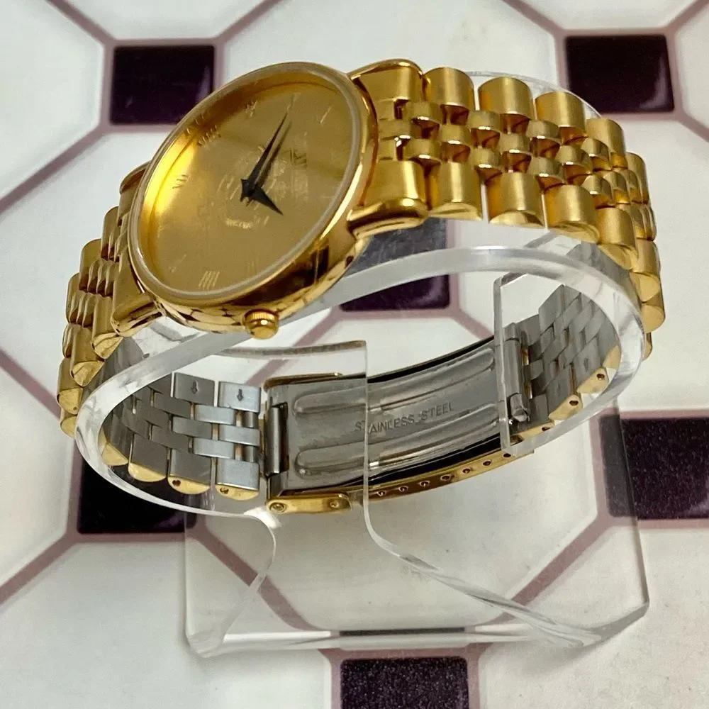 Vintage CSI Swiss Quartz Columbia University Gold-Plated Unisex Dress Watch